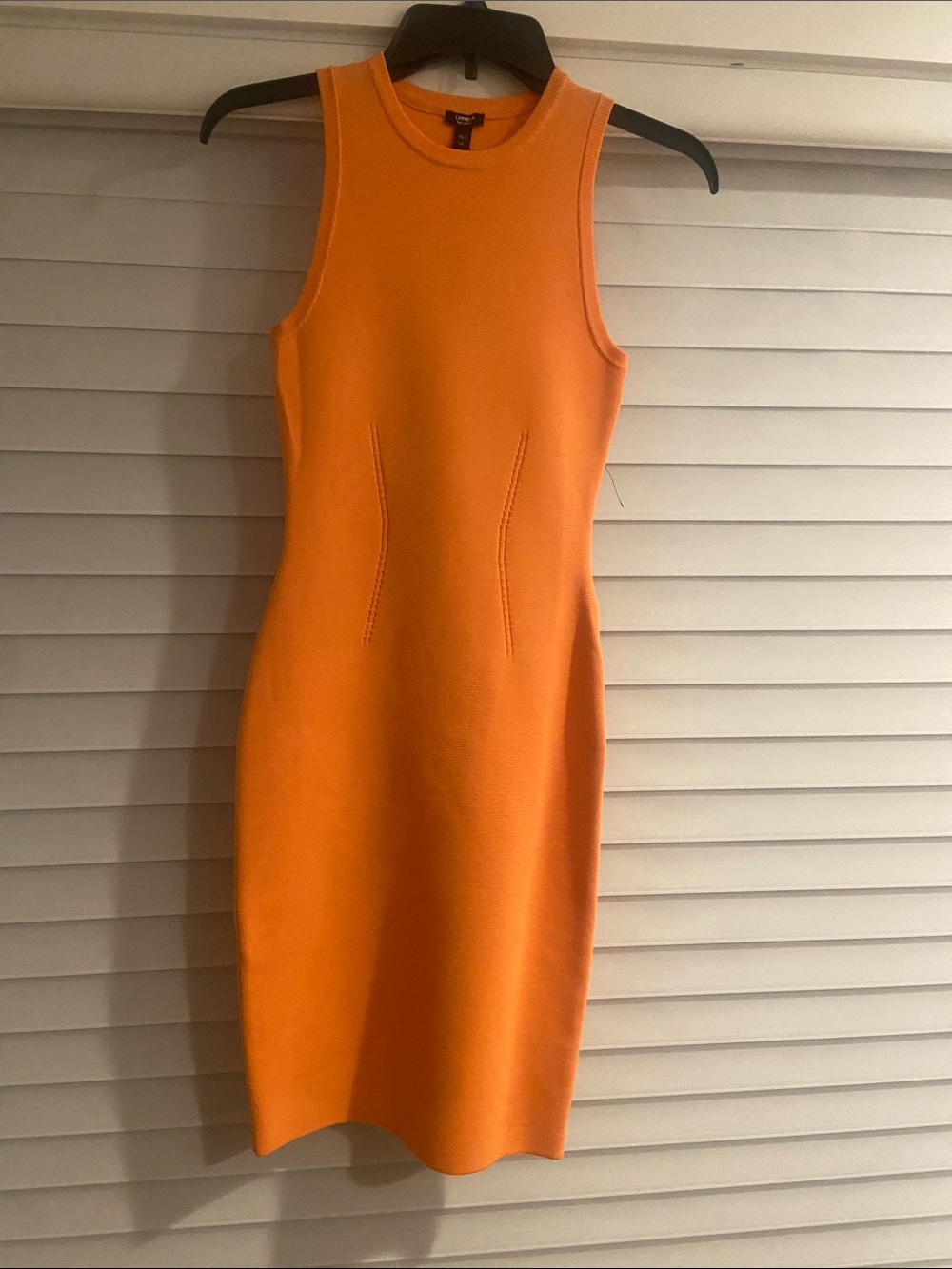 Express Sleeveless Orange Bodycon Midi Dress